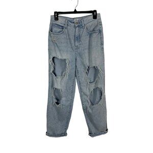 Willow And Root The Dad Jean Light Wash Distressed Relaxed Fit Jeans 27
